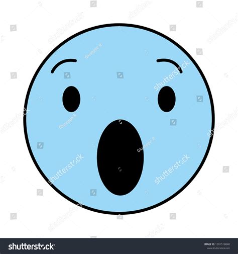 Surprised Round Emoji Stock Vector Royalty Free 1201518040 Shutterstock