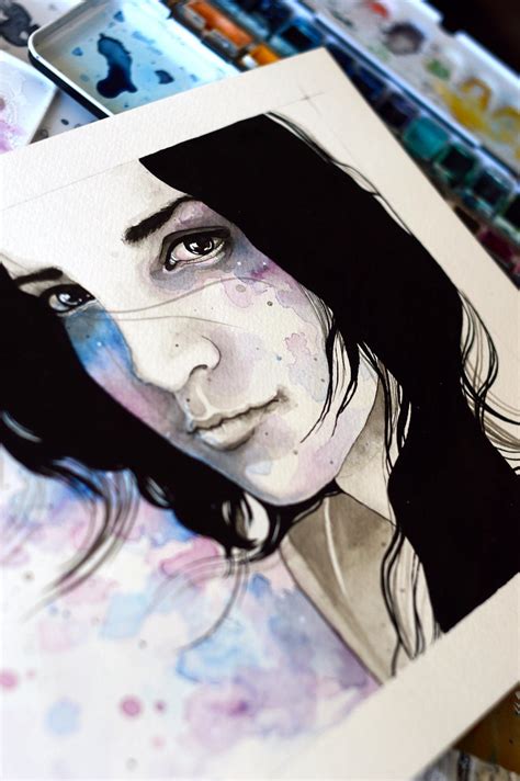 Diana Ink And Watercolor Portraiture Plus Video By Jane Beata On
