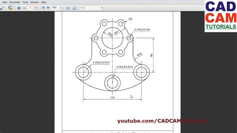 Autocad 2d Practice Drawing Exercise 1 Basic Tutorial For Beginners Youtube
