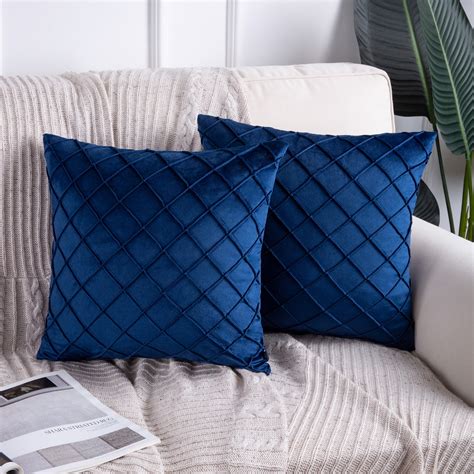 Phantoscope Soft Pleated Velvet Series Decorative Throw Pillow 18 X