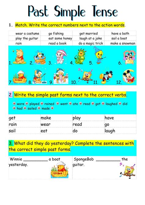 Past Simple Tense Past Simple Online Worksheet