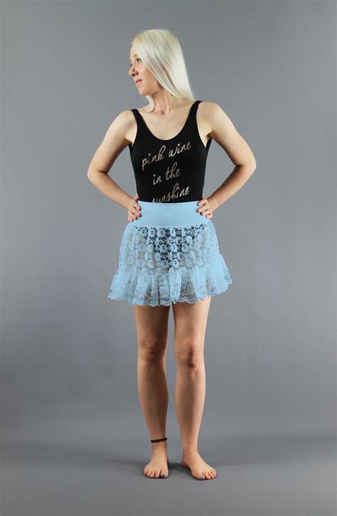 Short Baby Blue Lace Slip Mini Lace Petticoat Dream Petticoats