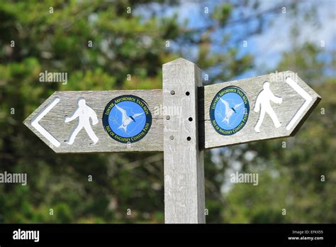 Isle Of Anglesey Coastal Path Footpath Sign Anglesey Wales Uk