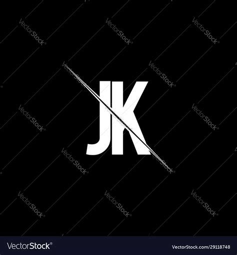 Jk Logo Monogram With Slash Style Design Template Vector Image