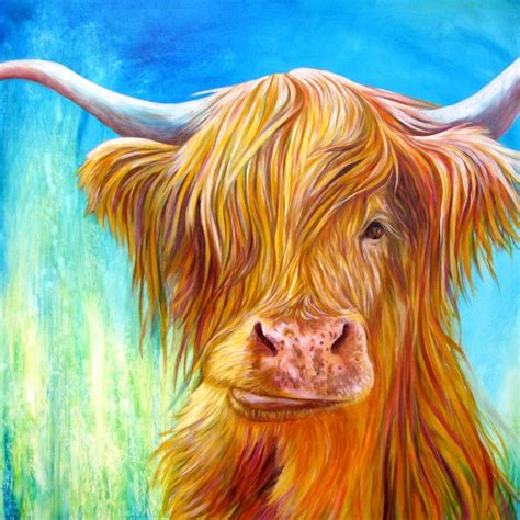 Highland Cow Oil Painting By Kate Green Available As Print From Kate S Web Site Cow Painting
