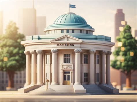 Premium Ai Image Cartoon Retro Bank Building Or Courthouse With