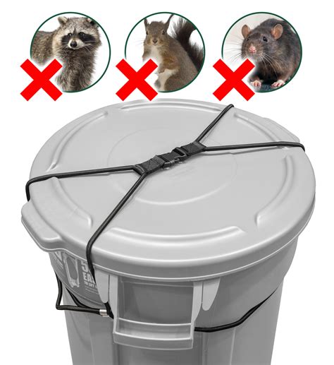 Rangland Animal Proof Trash Can Lock Black For 30 50 Gallon Trash