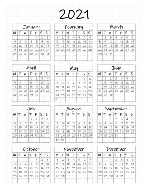 Yearly Calendar At A Glance Free Printable Calendar Free Printable