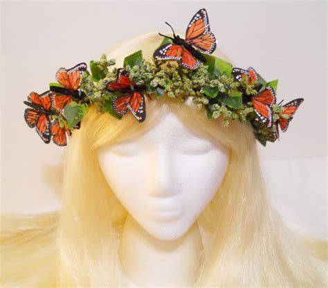 Butterfly Flower Crown Head Wreath Monarch Butterflies Costume