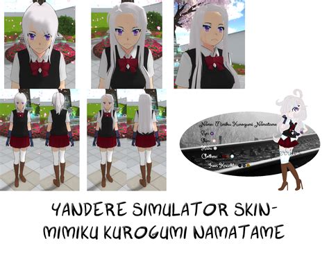 Yandere Simulator Mimiku Kurogumi Namatame Skin By Imaginaryalchemist