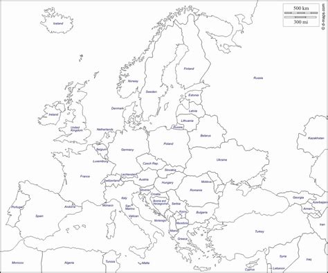 Europe Coloring Map Free Printable World Map Blank Map Of Europe Gambaran