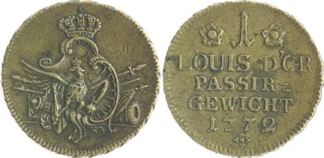 Brandenburg In Den Marken Preussen 1 Louis D´or Passiergewicht 1772