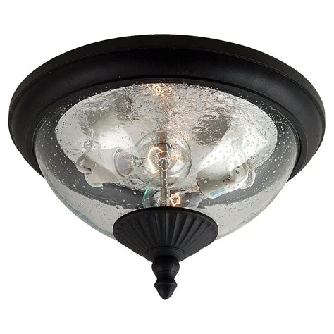 Sea Gull Lighting 2 Light Black Outdoor Ceiling Fixture The Home