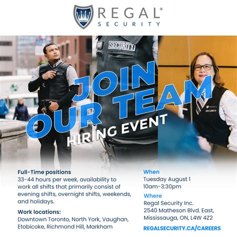 Regal Security Is Hosting A Big Job Fair On August 1 2023 Regal Security
