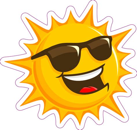 Happy Sun With Sunglasses Sticker