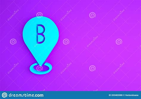 blue map pin icon isolated on purple background navigation pointer location map gps
