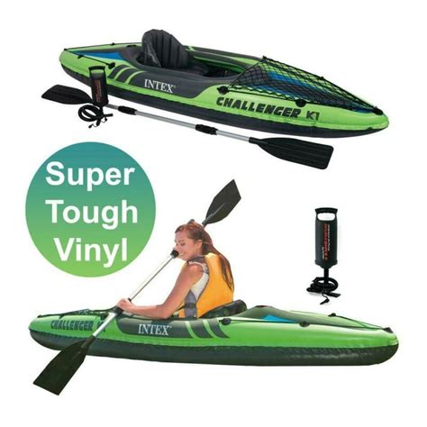 Intex Challenger K1 1 Manperson Inflatable Kayakcanoe And Oar Riversea