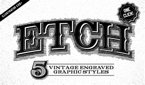 Etch Vintage Effect Adobe Illustrator Graphic Styles Designdell