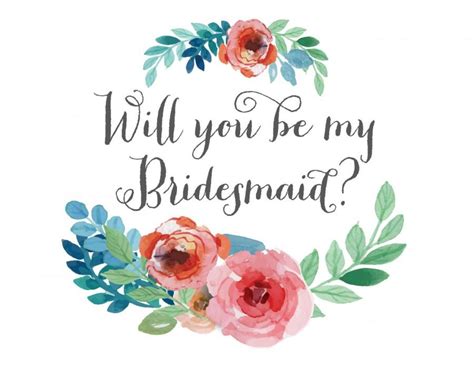 Will You Be My Bridesmaid Free Printable Template Printable Templates