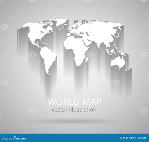 World Map With Shadow Stock Vector Illustration Of Continent 45817660