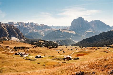 Premium Photo Seceda Majestic Landscape Of Alpine Red Autumn Nature