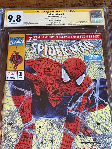Spider Man 1 Cgc Ss 9 8 Mike Mayhew Signed Mcfarlane Homage Variant A East Side Comics