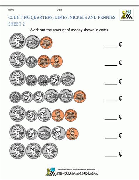 Money Math Worksheets 99worksheets