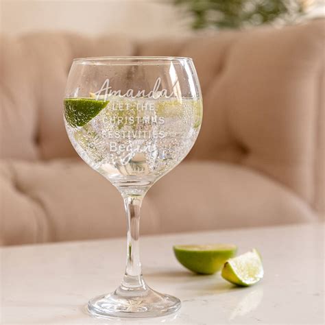 Personalised Christmas Gin Glass For Women By Dust And Things