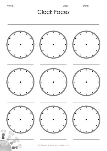 Blank Clock Face Worksheets Activity Shelter Blank Clock Face