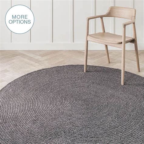 Hand Crafted Cable Knit Modern Round Hand Braided Woven Wool Rug Dark
