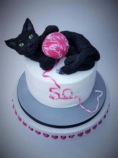 Black Cat 50th Birthday Cake Decorated Cake By The Cakesdecor