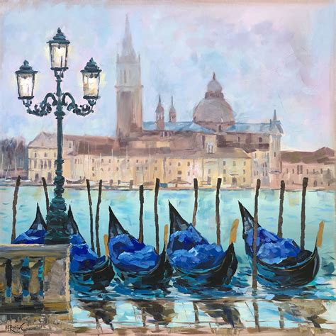 Venice Original Oil Painting On Canvas Italy Painting Gondola Original Artwork Gondolas