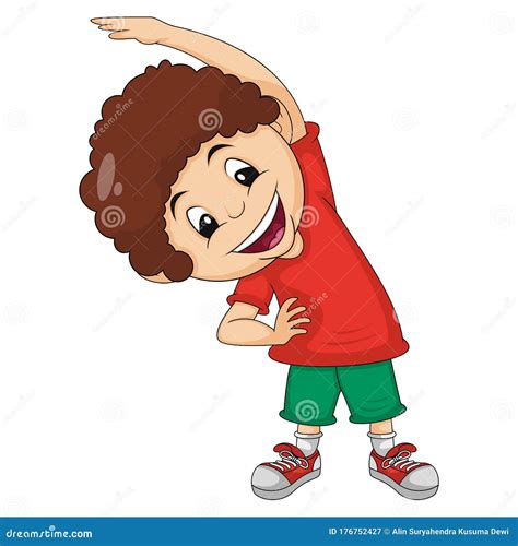 The Boy Doing Exercise Cartoon Image Illustration Stock Vector