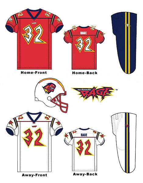 Orlando Rage Uniforms 2001 Season