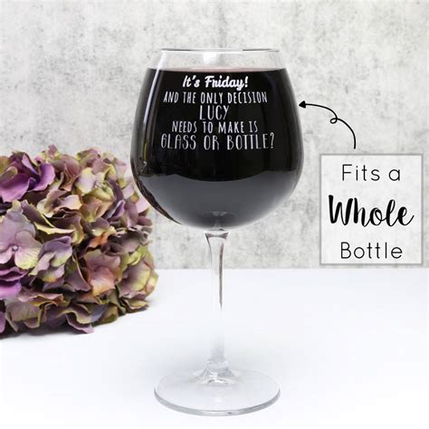 Personalised Glass Or Bottle Whole Bottle Wine Glass By Lisa Angel Homeware And Ts