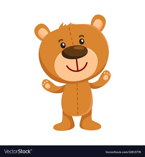 Cute Retro Style Teddy Bear Character Standing Vector Image