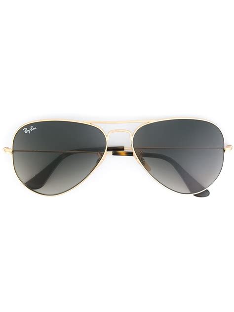 ray ban aviator frame sunglasses in gold metallic lyst