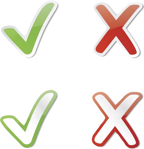 Green Check Mark Red Icon Green Check And Red X Png Transparent Png