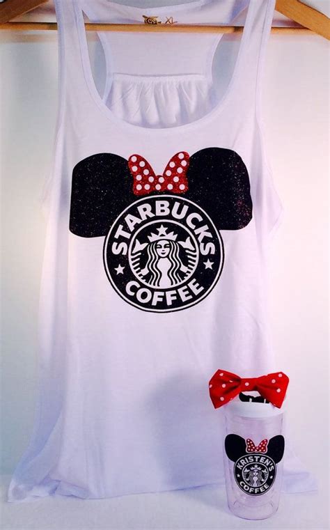 Minnie Starbucks Glitter Top Baby Adult Tanks By Theglittersquad