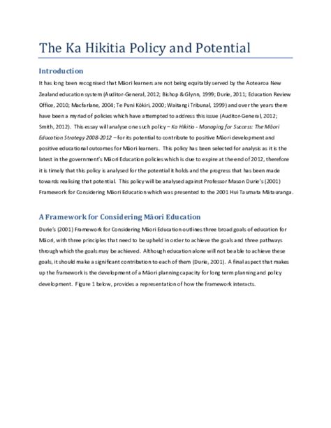 Pdf The Ka Hikitia Policy And Potential Emma Scobie Jennings