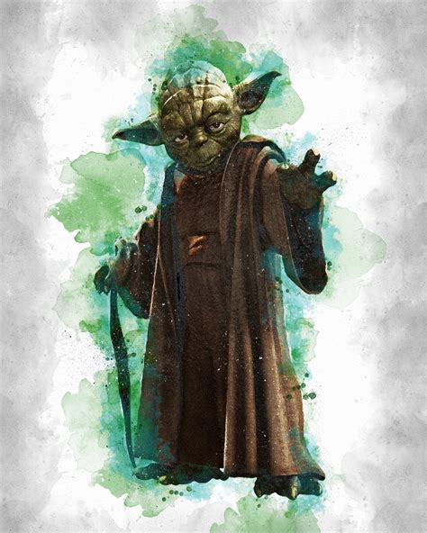 Yoda Yoda Poster Yoda Digital Star Wars Poster Digital Etsy Star