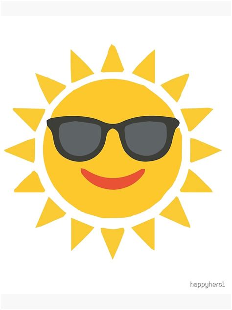 Póster Sol Meme Emoji Sol Sonriendo Con Gafas De Happyhero1 Redbubble