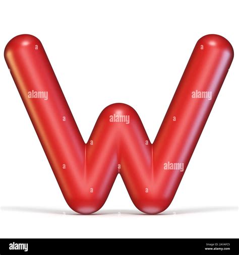 Red Glossy Font Letter W 3d Stock Photo Alamy