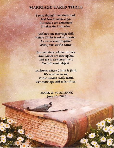 Bible Marriage Takes Three Poem With Matching Mat Frame Marriage