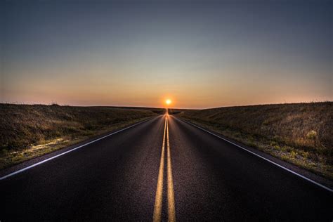 Alone Road Sun 5k Hd Nature 4k Wallpapers Images