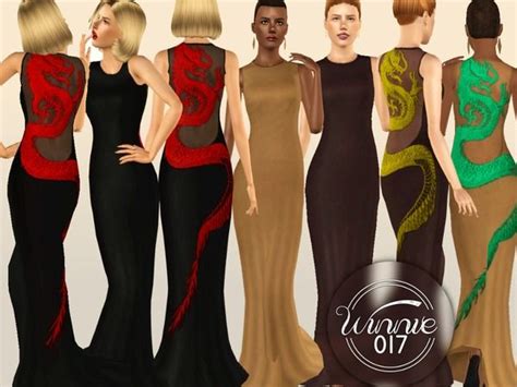 The Sims Resource Dragon Gown By Winnie017 Sims Sims 3
