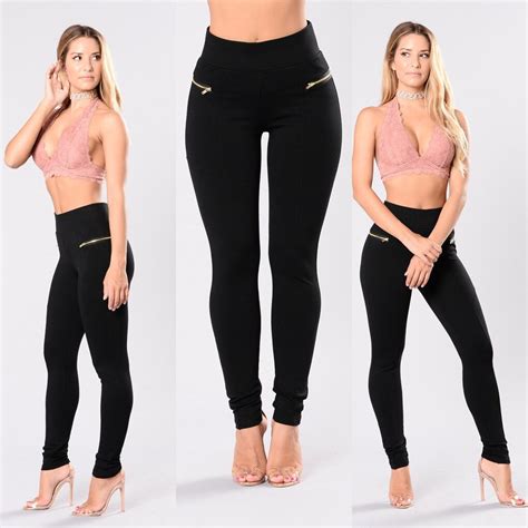 women high waist stretchy pants casual summer ladies elastic waist slim fit trousers 2018