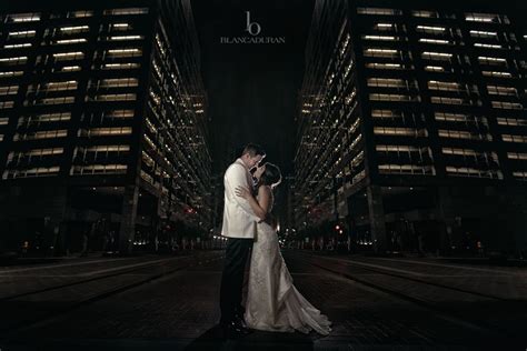 Wedding Couple At Houston Downtown Street Lights By Blanca Duran