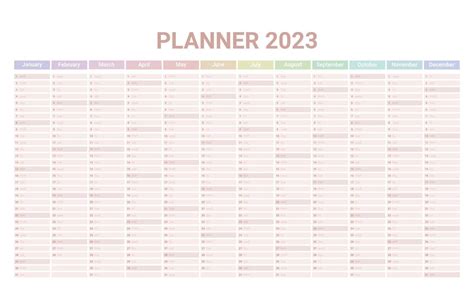 Planificador Calendario Inglés Del Año 2023 Calendario De Calendario