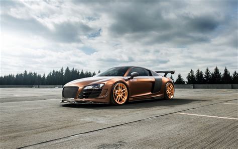 Download Wallpapers Audi R8 2017 Sports Coupe Bronze R8 Tuning